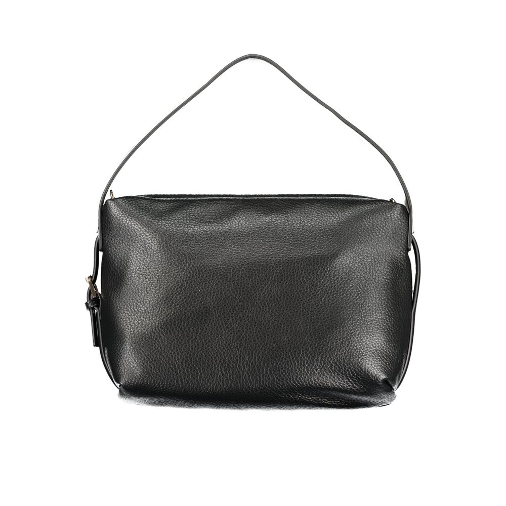 Black Polyurethane Women's Shoulder Bag
