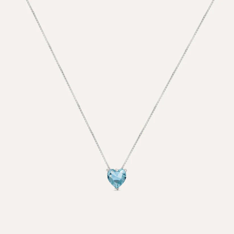 Stroili Collana Silver Rainbow – Argento 925 e Punto Luce a Cuore Azzurro