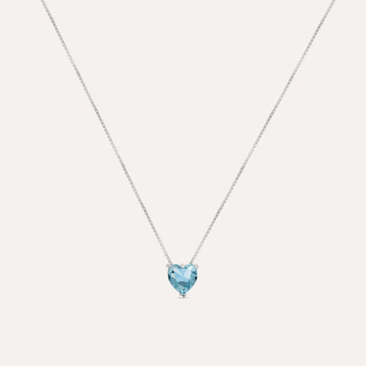 Stroili Collana Silver Rainbow – Argento 925 e Punto Luce a Cuore Azzurro