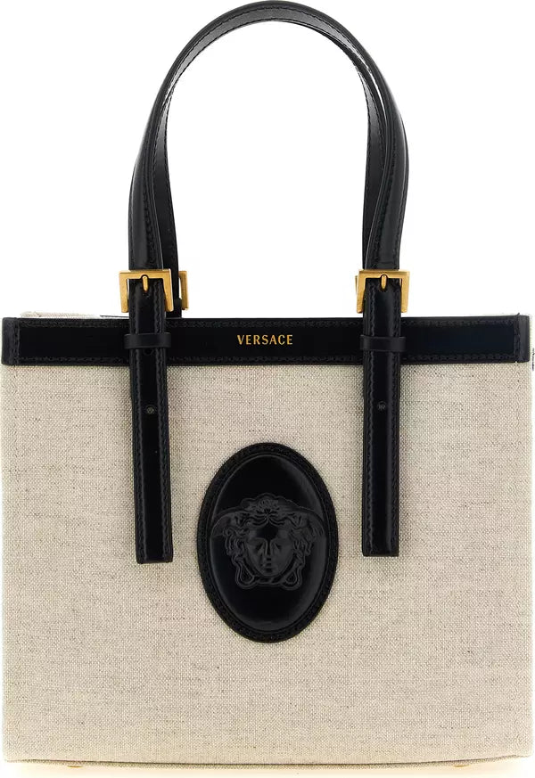 Borsa tote in lino beige