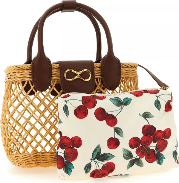 Borsa a tracolla in pelle beige