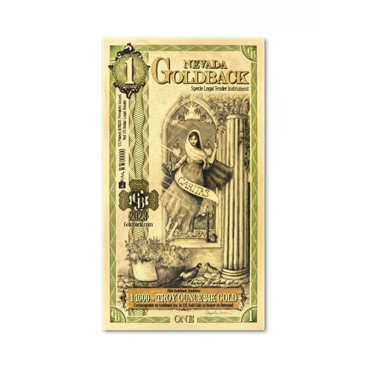 1 Nevada Goldback – Banconota in Oro Puro 1/1000 oz